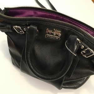 Black Leather Crossbody Bag - COACH